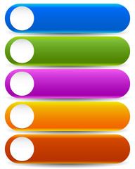 Poster - Vivid, colorful button templates with blank, white circles for i