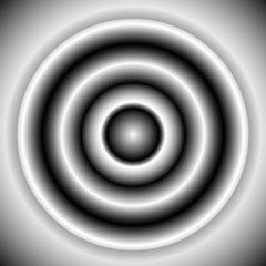 Leinwandbilder - Black and white radial element. Concentric lines made with gradi