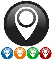 Aufkleber - Map marker, location marker, abstract push pin, thumbtack icon
