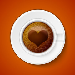 Cup of coffee with heart