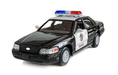 Model of the patrol car of police on a white background.