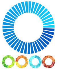 Leinwandbilder - Circular, round design elements. Preloader, buffers shapes, prog