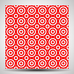 Leinwandbilder - Red and white concentric circles abstract pattern. Seamlessly re