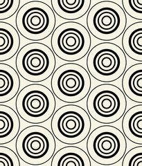 Leinwandbilder - Concentric dark blue-black circles on yellow. Repeatable pattern
