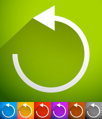 Leinwandbilder - Arrow following a circle path, rotating circular arrow leftwards