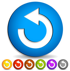 Leinwandbilder - Arrow following a circle path, rotating circular arrow leftwards