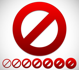 Poster - Red prohibition, restriction - No entry sign. Vector Illustratio