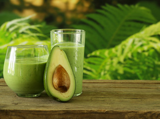 Sticker - natural drink smoothie with avocado and yogurt