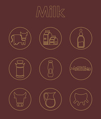 Wall Mural - Set of milk simple icons