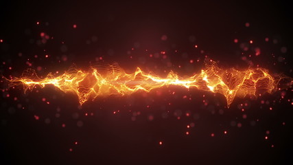 Wall Mural - abstract orange wave form loopable background