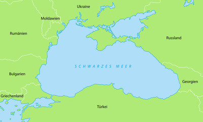  Schwarzes Meer Karte in Grün