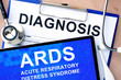 Form with diagnosis and acute respiratory distress syndrome ARDS