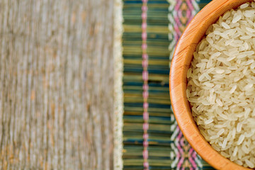 Wall Mural - Isolated bowl with brown rice