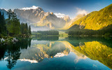 Fototapeta Krajobraz - jezioro górskie w Alpach Julijskich,Laghi di Fusine