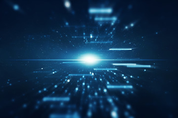 Wall Mural - abstract lens flare space or time travel concept background
