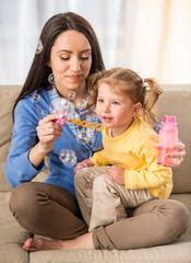 Poster - Mom with little daughter