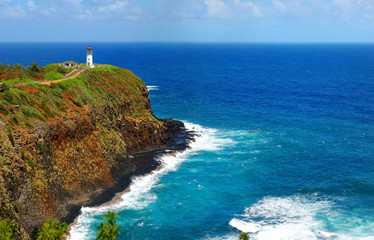 Poster - Kilauea lighthouse bay on a sunny day in Kauai