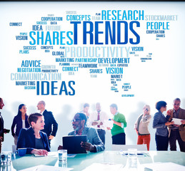 Canvas Print - Global Shares Trends Ideas Sales Solution Expertise Concept