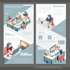 Wall Mural - business concept one page website template design