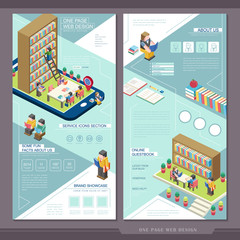 Canvas Print - education concept one page website template design
