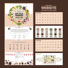 Wall Mural - adorable one page website template design