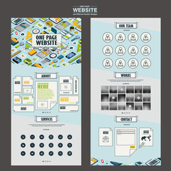 Wall Mural - lovely one page website template design