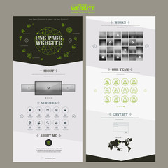 Wall Mural - edgy one page website template design with fluorescent line