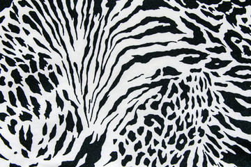 Wall Mural - texture of print fabric striped zebra and leopard for background