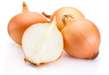 Fresh Onion Bulbs Isolated On White Background