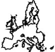 Trash Europe map against white background
