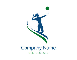 Volleyball woman player logo