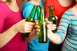 Beer in female hands, closeup