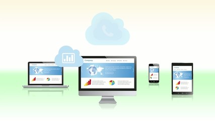 Wall Mural - Cloud Network and Responsive Design