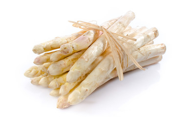 Bunch of fresh white asparagus