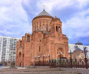 Fototapete - Cathedral Armenian church Surb Khach, Moscow, Russia.
