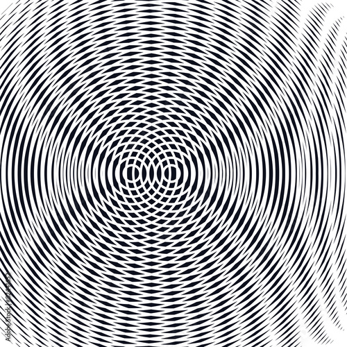 Fotografie, Obraz Decorative lined hypnotic contrast background. Optical illusion