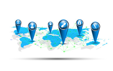 Wall Mural - world medical concept abstract design background