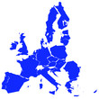 Europe map on white background