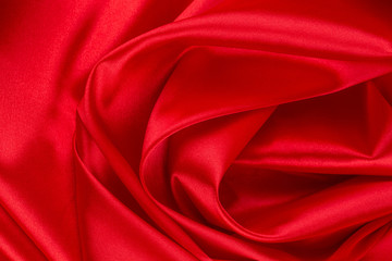 Red silk drapery.