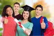 © BillionPhotos.com - Academic. Education concept - happy girl in graduation cap with