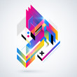 Abstract geometric element with colorful gradients