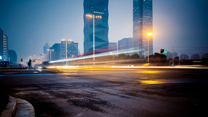 Wall Mural - traffic night of city