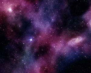 Wall Mural - constellations in purple-blue space