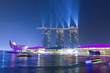 Marina Bay Sands hotel light show at night 