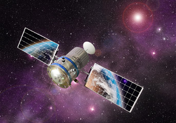 Wall Mural - satellite orbiting the earth