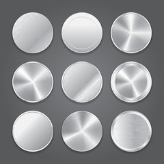 Wall Mural - App icons background set. Metal button icons.