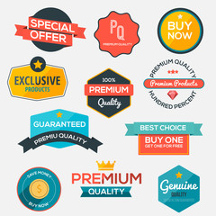 Wall Mural - Collection of modern, flat design-styled labels and design eleme