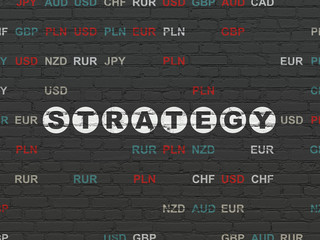 Business concept: Strategy on wall background