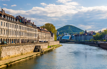 Poster - View of Besancon over the Doubs River - France