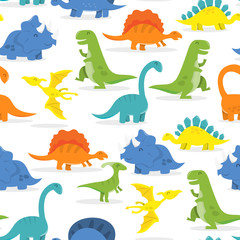 Plakat kreskówka wzór dinozaur ładny wesoły